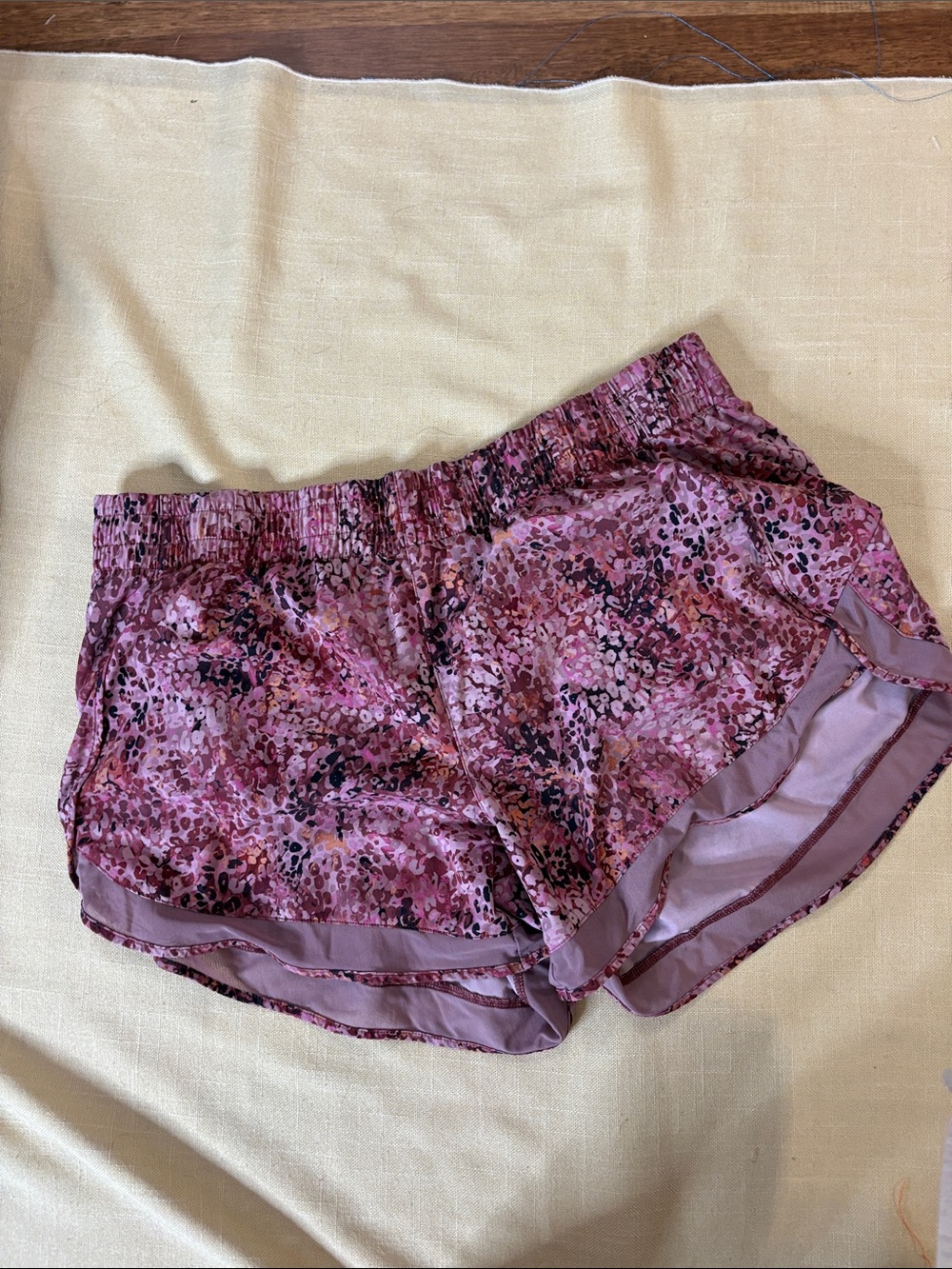 Athleta Mauve Pink Floral Satin Athletic Shorts